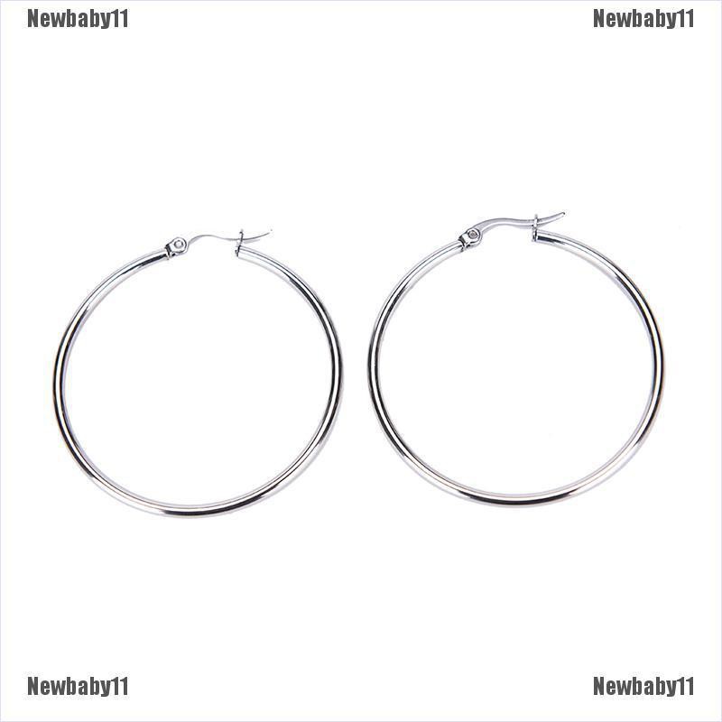 Vòng Tròn Bằng Thép Không Gỉ Mạ Bạc Bóng Mỏng 2mm Thời Trang