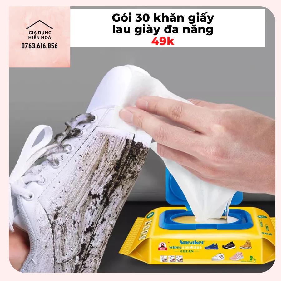 Khăn Giấy Lau Giày Siêu Sạch SNEAKER Hộp 30 Tờ Siêu Hot Không Hoá Chất Làm Hại Vải