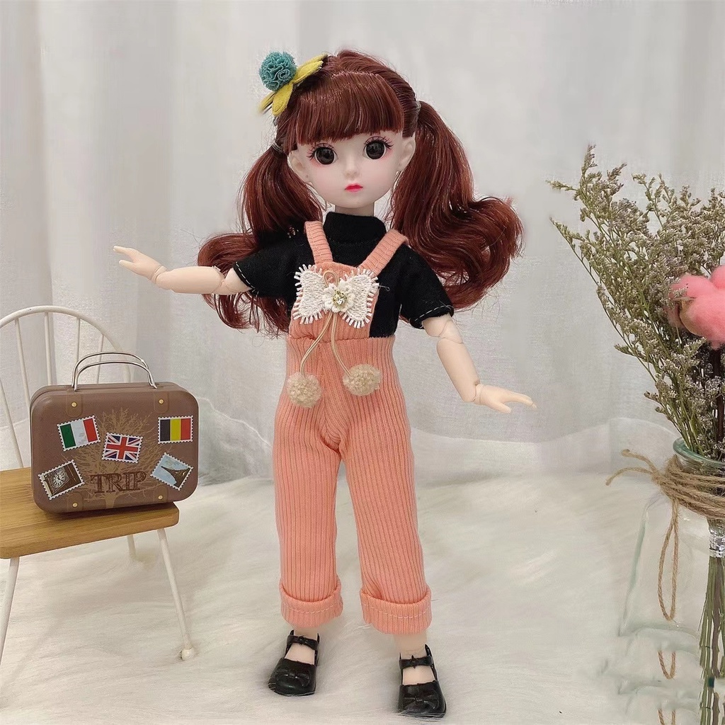Bjd doll 1/6 búp bê 30cm Búp bê công chúa kèm mắt kính + kẹp tóc xinh xắn 30cm dành cho bé gái đồ chơi ngôi nhà búp bê búp bê bjd thay đổi búp bê búp bê công chúa