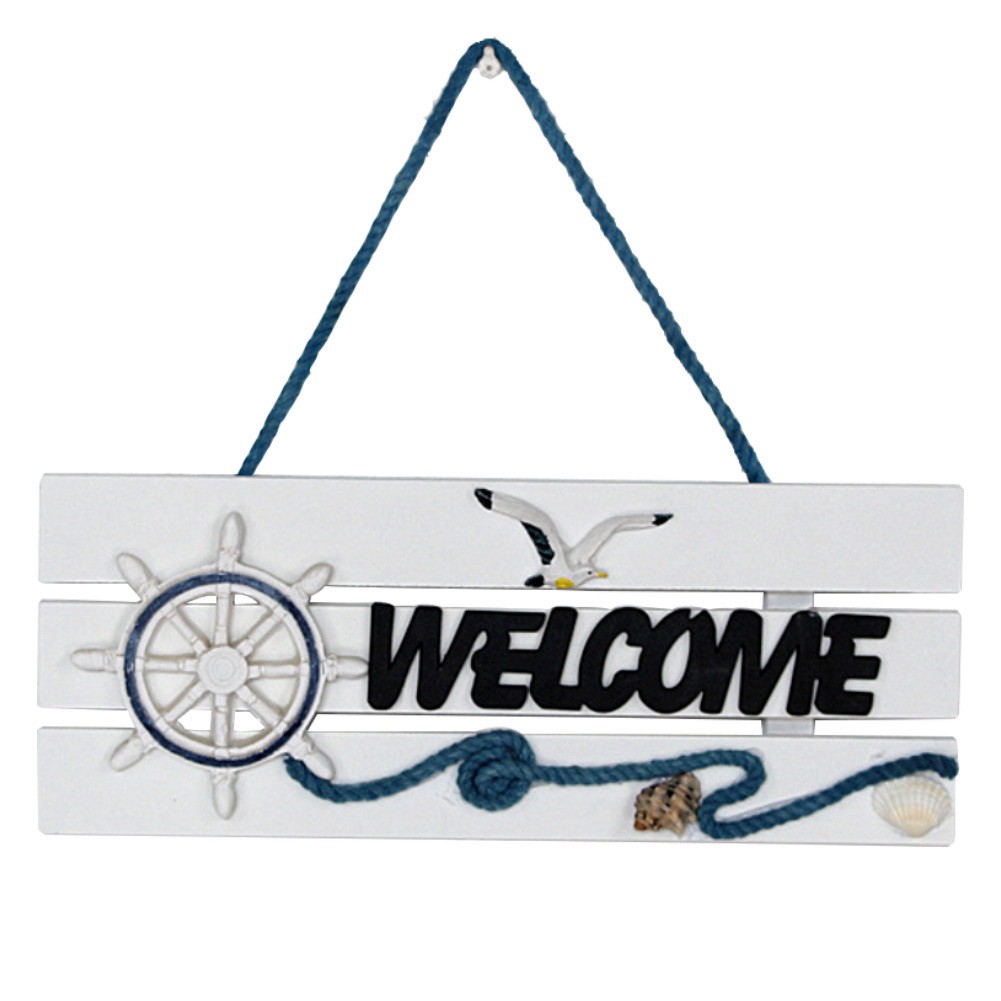 Tấm bảng gỗ in chữ " welean Welcome " dùng để treo trang trí nội thất