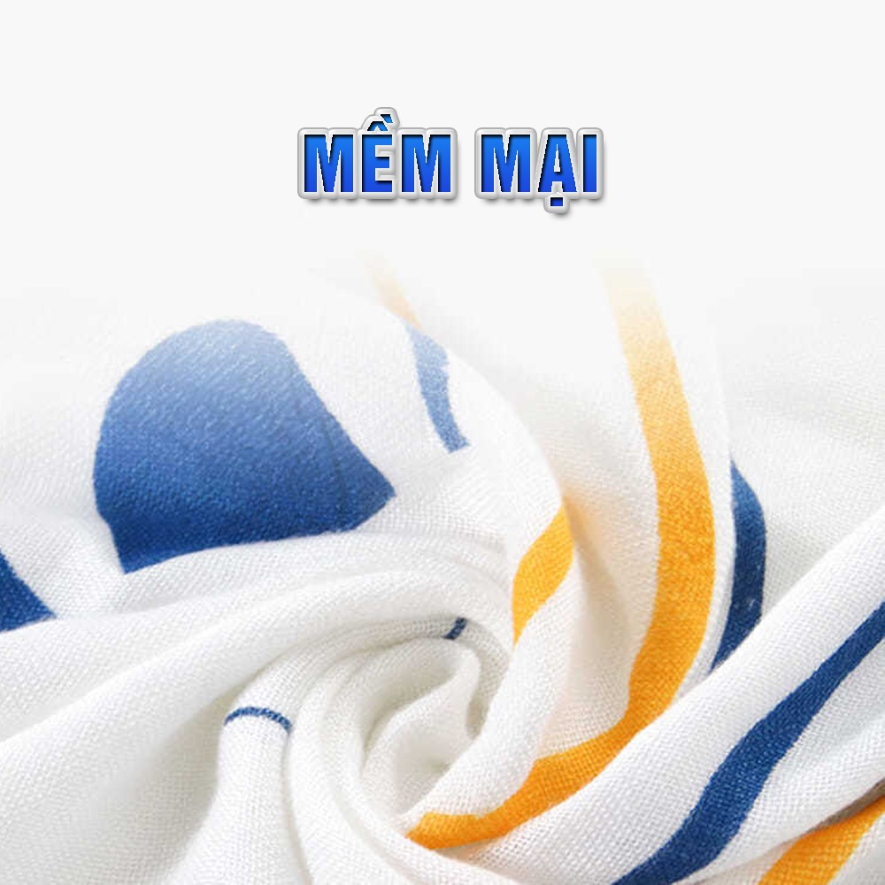 Chăn (mền) đũi cho bé sợi tre thiên nhiên và sợi Cotton, lsiêu mềm mịn, KT: 110x110cm, Minh House