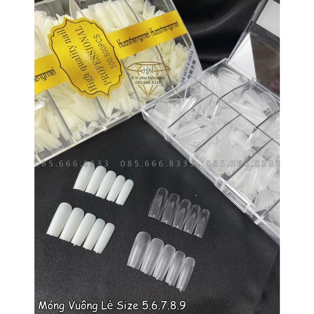 Móng úp HSM nhám lẻ size 5.6.7.8.9 móng Vuông,Thang,Nhọn  cao cấp