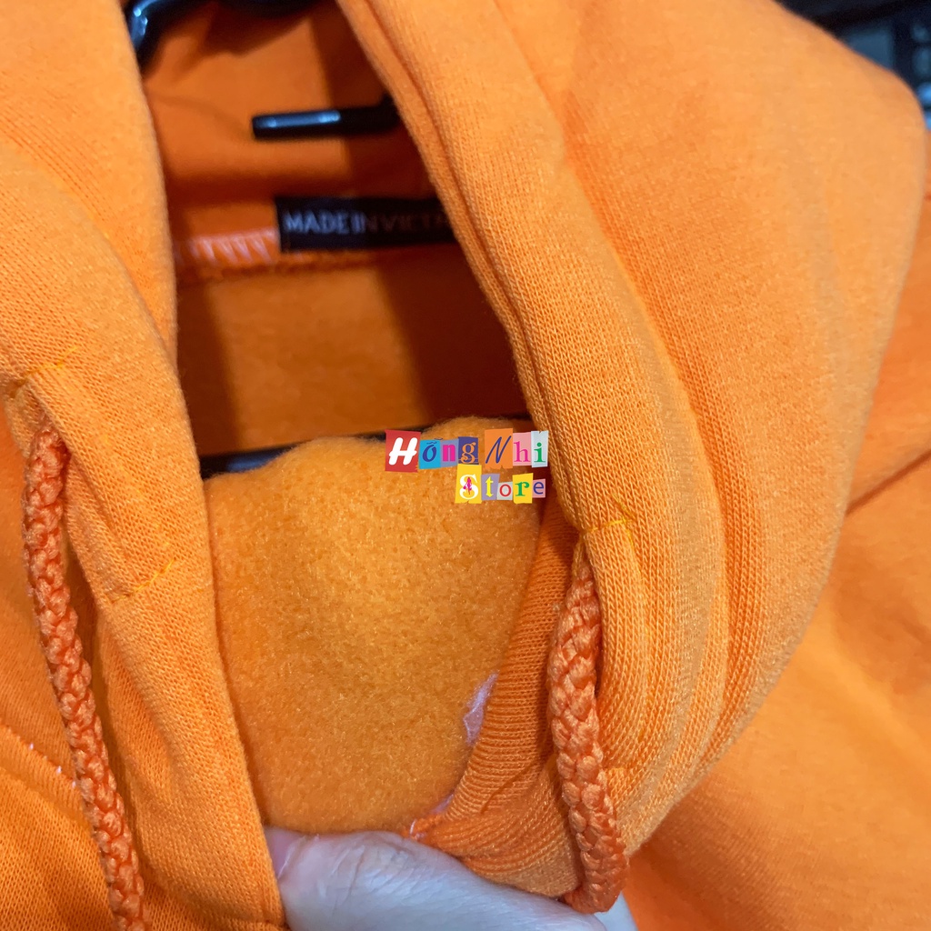 Áo Khoác Hoodie Trơn Ulzzang Unisex Màu Cam Tươi Chất Nỉ Bông Cao Cấp Dáng Rộng Nam Nữ - MM
