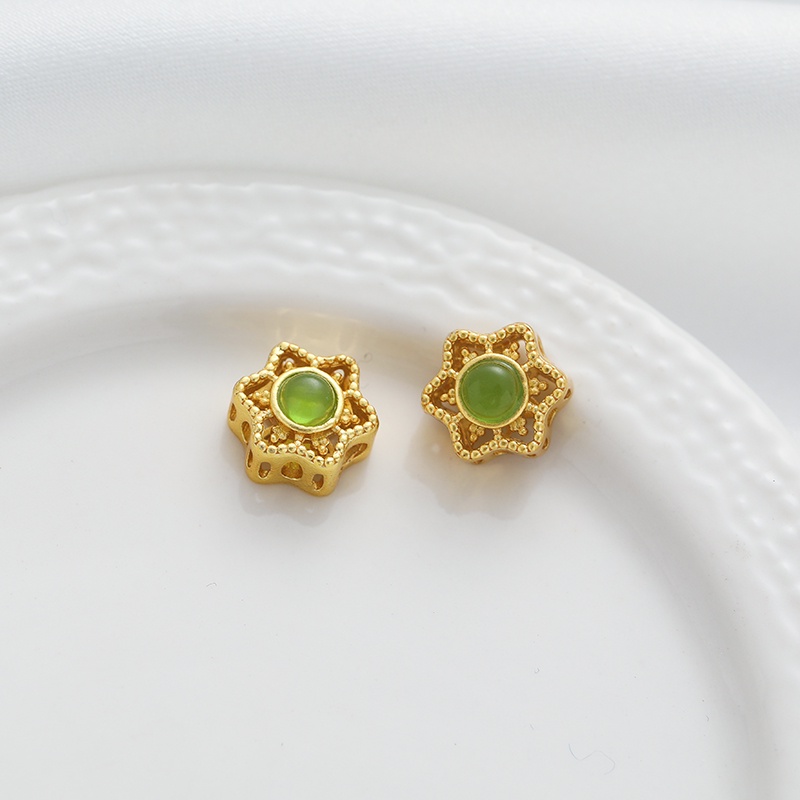 Chuỗi Hạt Tròn Rỗng Màu Vàng Đồng 18k 10mm Dùng Làm Trang Sức diy