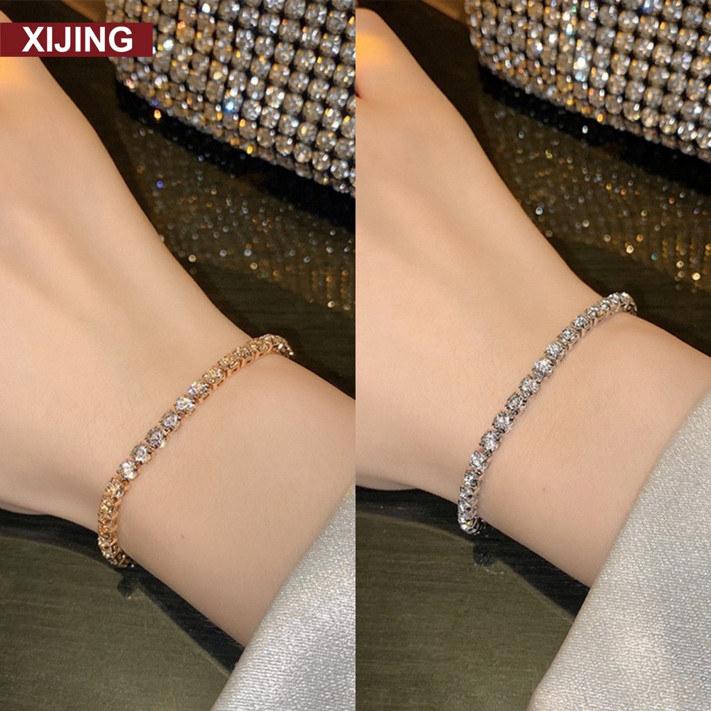 Vòng tay đính đá zircon đơn giản sang trọng thời trang cho nữ