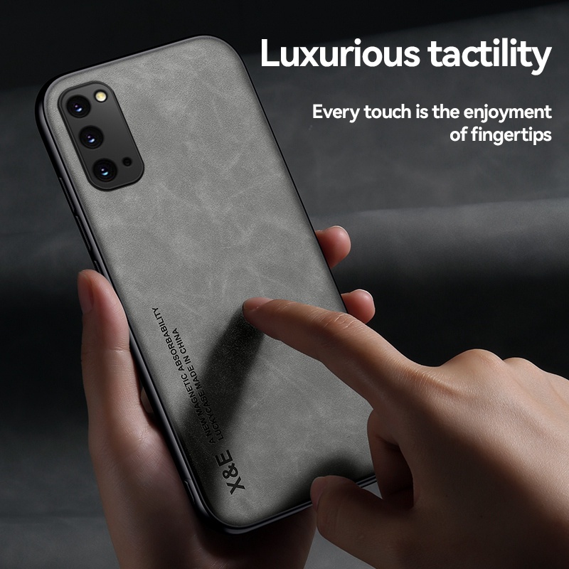 Ốp Điện Thoại Da Sang Trọng Có Nam Châm Cho Samsung S20 S21 S22 Plus + Ultra FE