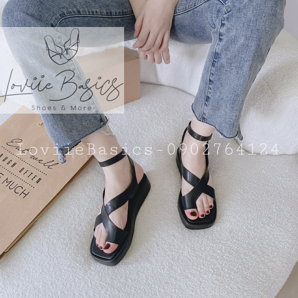 SANDAL XUỒNG LOVIIE BASICS - GIÀY THỜI TRANG PHONG CÁCH NỮ TÍNH QUAI NGANG CHÉO ĐẾ BẰNG - S220720 S220833