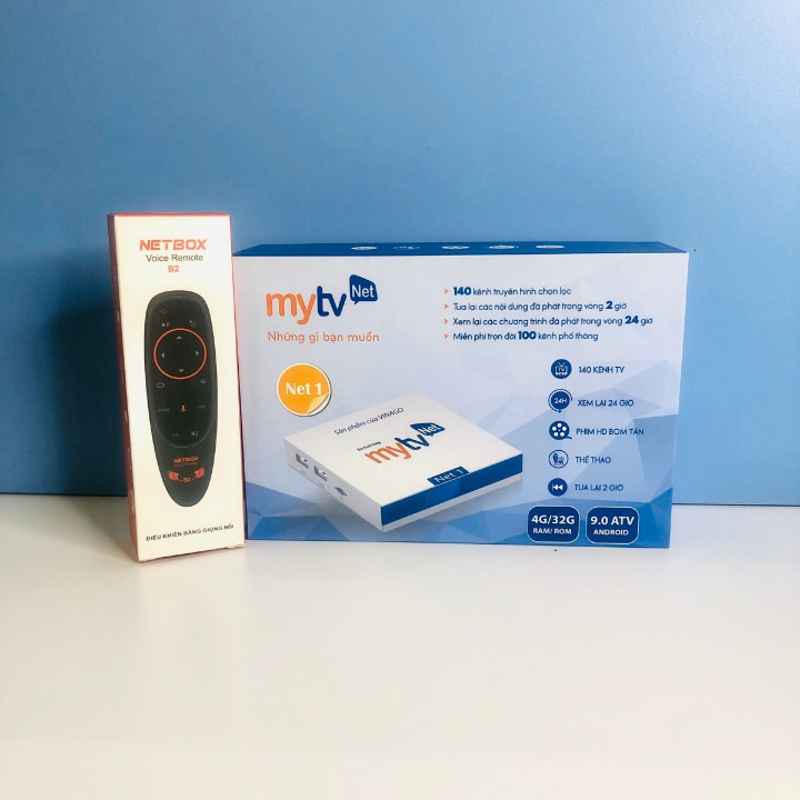 Hộp Tivi Box MyTV Net 4G Android 9.0 Tặng Kèm Chuột Bay Tìm Kiếm Giọng Nói Netbox B2