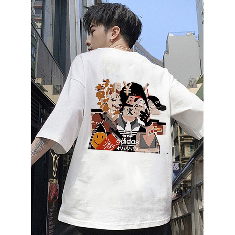 Áo thun unisex form rộng phong cách Nhật Bản đẹp độc lạ vải dày mịn 2019T1625