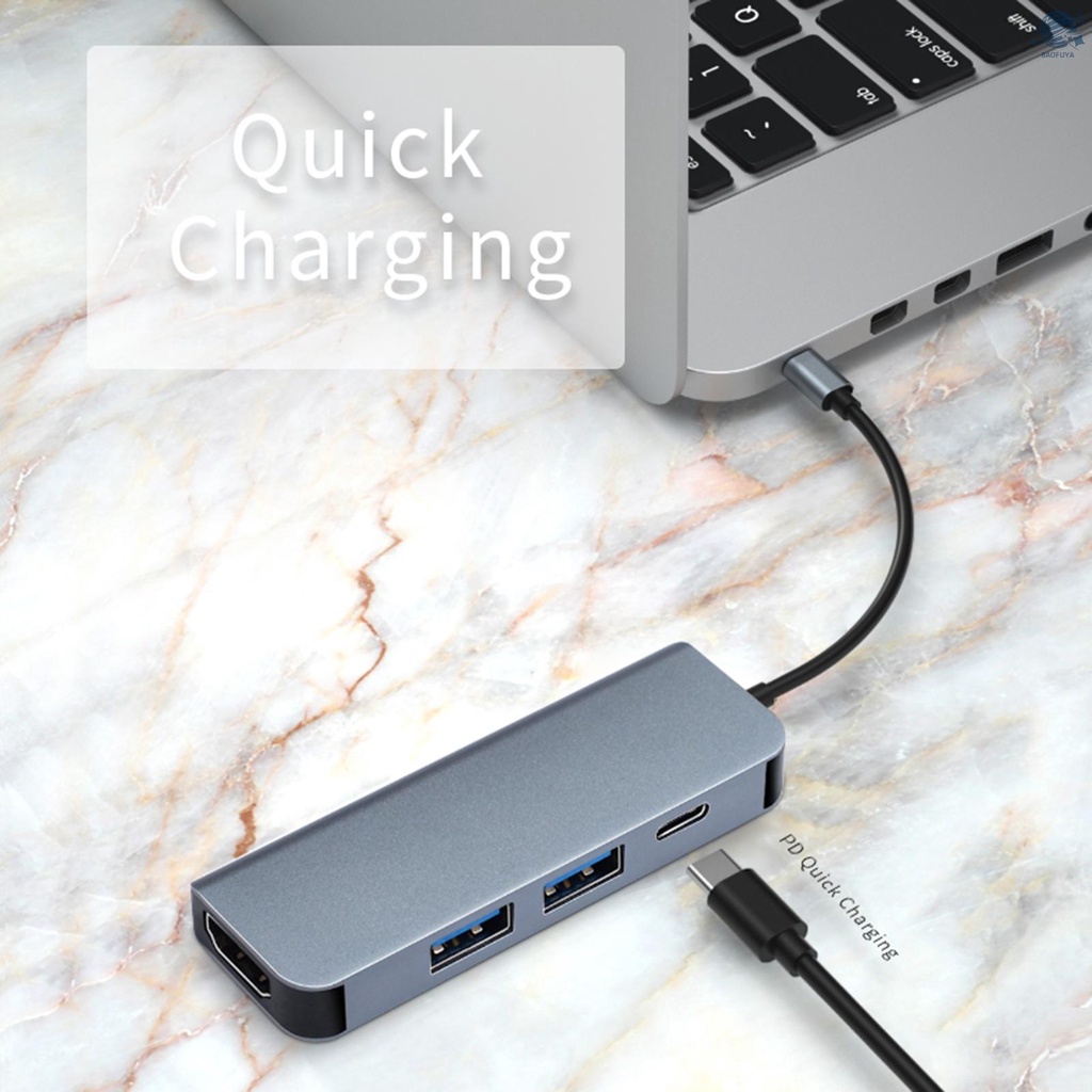 Bộ Chuyển Đổi Hub Tc17 4 Trong 1 Type-C Sang Hd 4k 2 Cổng Usb 3.0 Usb-C Cho Macbook Pro