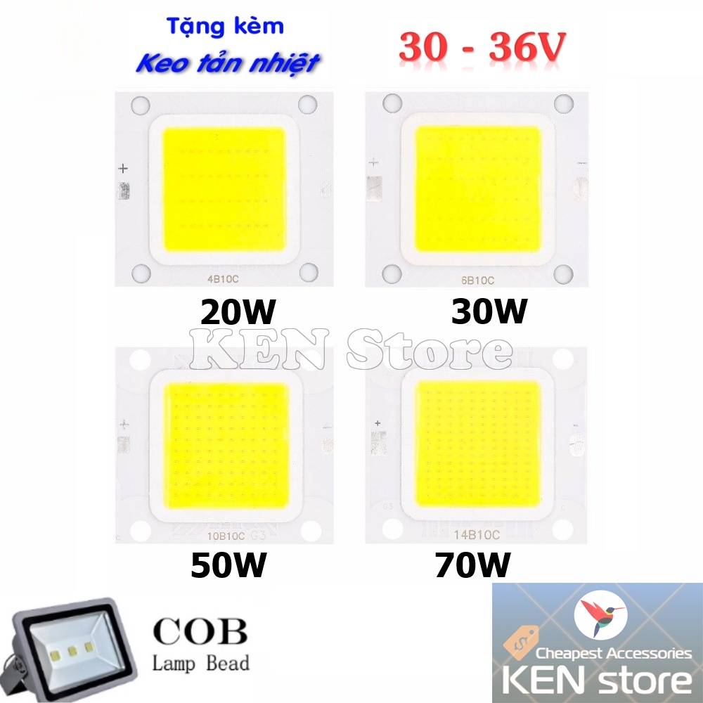 Bóng led, nhân led 20W / 30W / 50W / 70W điện 30V - 36V DC V2.0