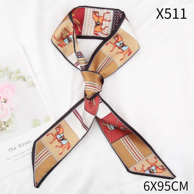 Hộp Quà Tặng Khăn Choàng Lụa Dài Mỏng Và Hẹp Phối Ruy Băng