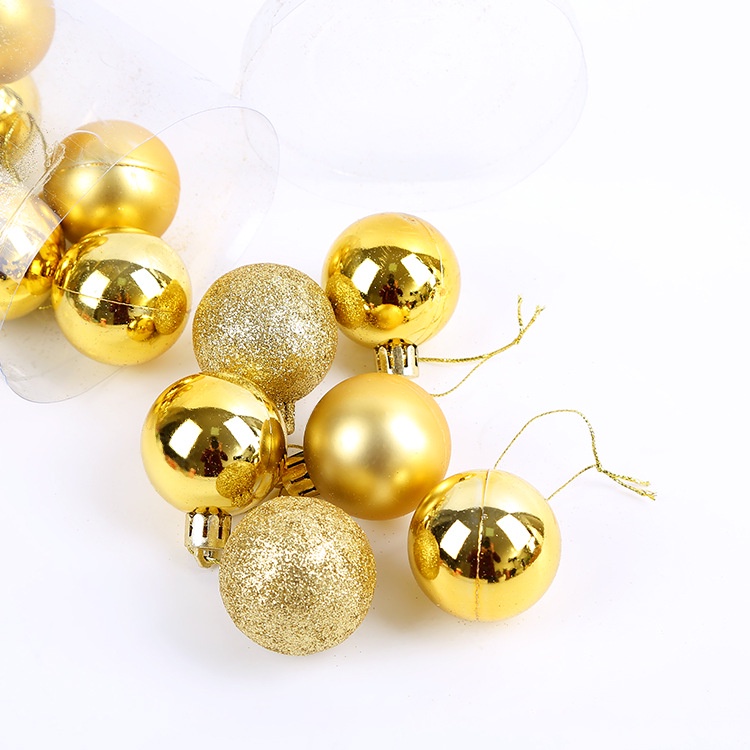 Set 24 Quả Châu Nhũ Kim Tuyến Lấp Lánh Trang Trí Cây Thông Noel Size 4/6/8cm