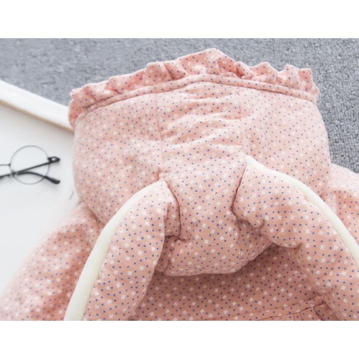 Áo Khoác Cotton Dày Dặn Có Mũ Trùm Xinh Xắn Theo Phong Cách Mùa Đông Dành Cho Bé Gái