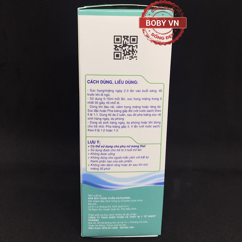 Nước súc họng - miệng Homaz - vệ sinh răng miệng, ngăn hôi miệng hỗ trợ viêm họng, viêm lợi.