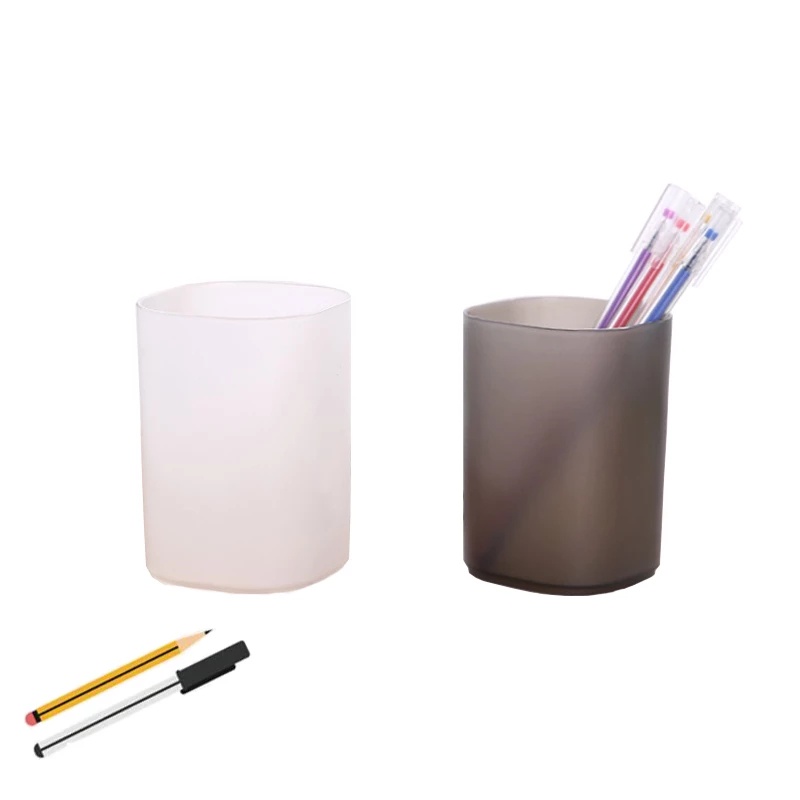 Giá Đỡ Bút / Cọ Trang Điểm / Son Môi Bằng Nhựa Nhám Trong Suốt Đơn Giản Sáng Tạo Đa Năng Dành Cho Văn Phòng / Trường Học
