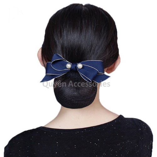 Kẹp búi nơ lụa đính đá