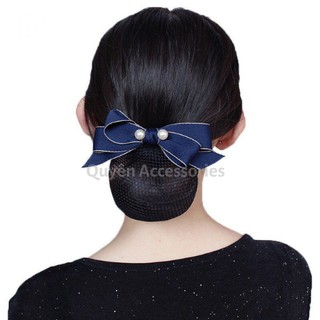Kẹp búi nơ lụa đính đá