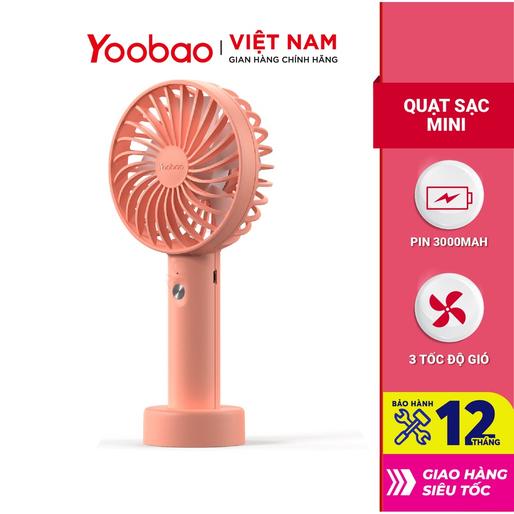 Quạt sạc mini cầm tay có thể đặt bàn YOOBAO F3S nhỏ gọn tiện lợi - Chính Hãng YooBao