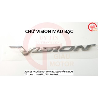 CHỮ VISION MÀU BẠC LOẠI TỐT DÁN XE VISION ĐỜI ĐẨU