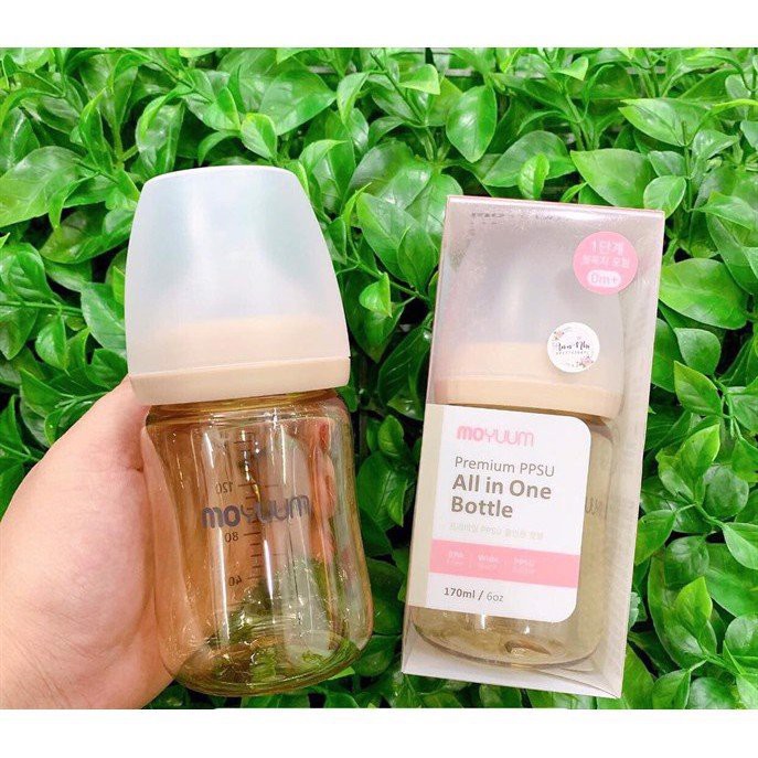 Bình sữa MOYUUM Hàn Quốc cho bé,  có núm ti silicon, PPSU 170 & 270ml