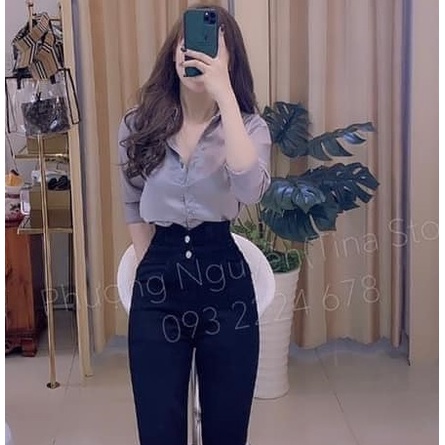 Áo sơ mi lụa công sở basic | BigBuy360 - bigbuy360.vn