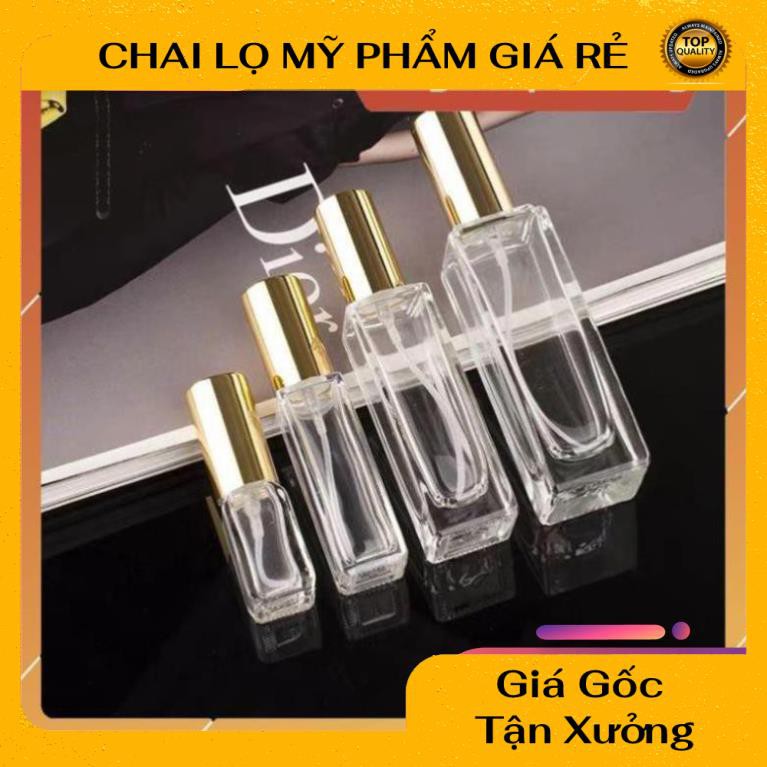 Lọ Chiết Nước Hoa ❤ RẺ VÔ ĐỊCH ❤ Lọ chiết nước hoa vuông 25ml,20ml,10ml,5ml đựng dầu thơm, phụ kiện du lịch