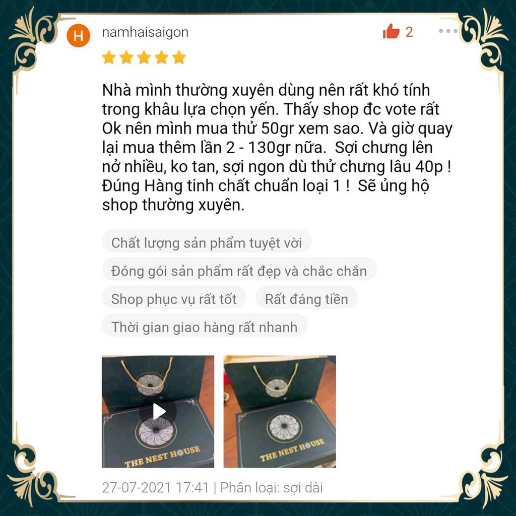 Tổ yến sào tinh chế sợi dài cao cấp loại 1 - yến xào Nha Trang Khánh Hoà The Nest House | BigBuy360 - bigbuy360.vn