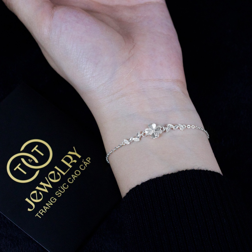 Lắc tay Bạc Ý s925 Cánh Hoa Nhỏ - T&amp;T Jewelry cao cấp LT06
