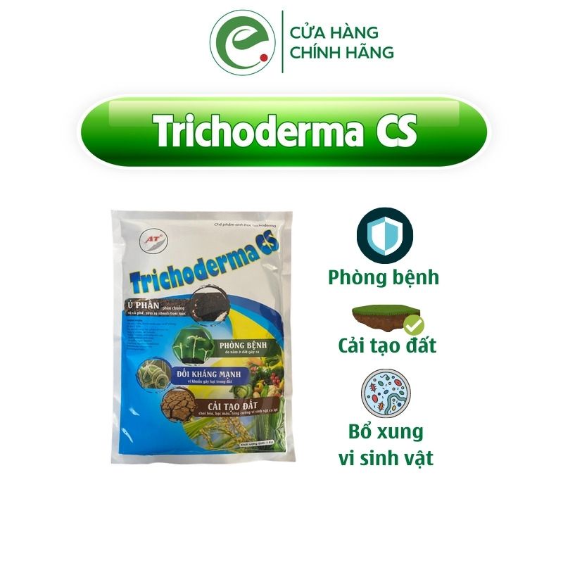 Nấm đối kháng Trichoderma Bacillus CS ủ phân chuồng, phân xanh, vỏ cà phê, rơm rạ, nấm đối kháng Trichoderma Ecom