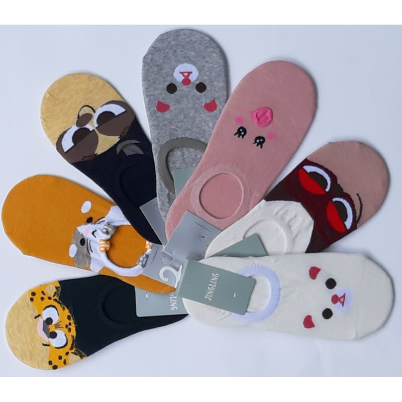 Set 5 đôi vớ lười nữ Cotton mềm mại chống hôi chân hình thú siêu dễ thương size 21-23cm ( nhiều màu )