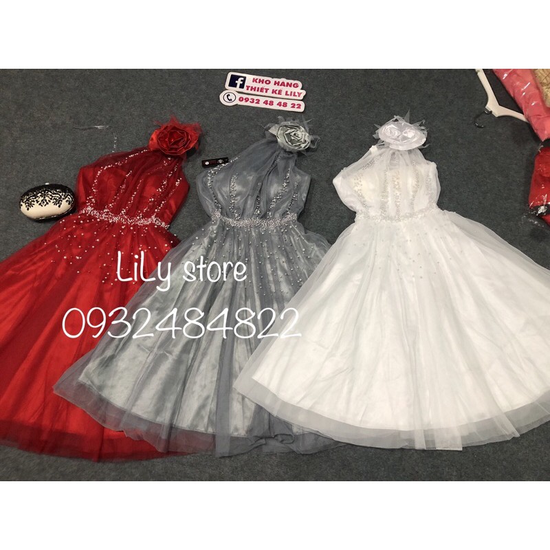 ẢNH VÀ VIDEO THẬT 10000%   Đầm xoè lệch vai hoa to