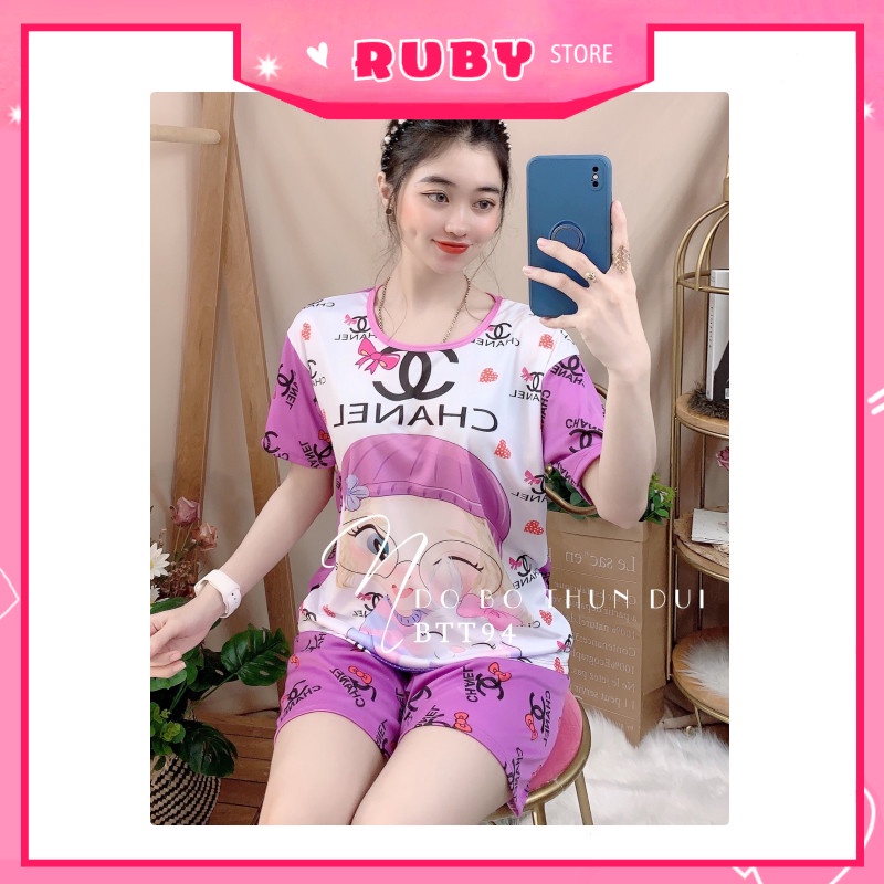 Đồ bộ nữ mặc nhà Free Size chất thun mềm mịn mát ❤ Set đùi hoạt hình dễ thương ❤ Rubystorevn