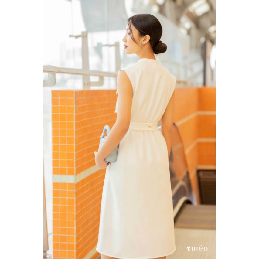 Váy liền nữ Méo shop phong cách công sở cổ tròn dáng dài Lade