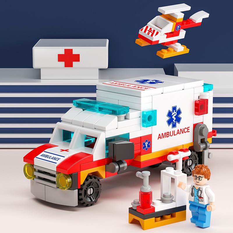 Set 6 Đồ Chơi Lego Lắp Ráp Xe Cấp Cứu Trong 1