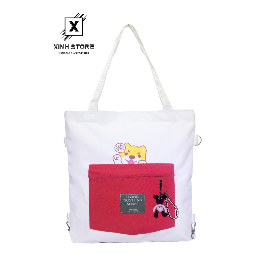 Túi Vải Tote Đeo Chéo Balo XinhStore Mẫu Ghép