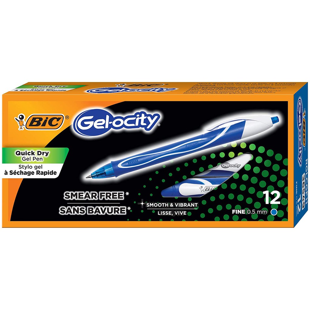 Bút Gel Khô Nhanh Nhất Bút BIC Gelocity Quick Dry Gel Pen, 1 cây màu đen hoặc xanh