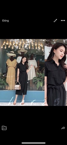 Váy Her sơ mi túi hộp