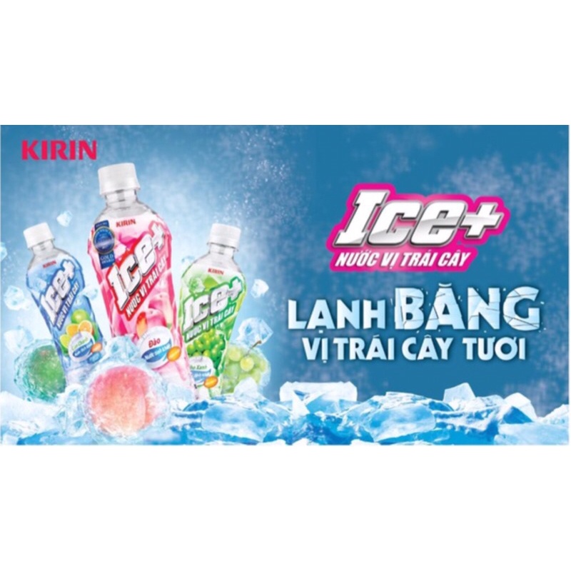 Nước vị trái cây ICE+ đào/cam chanh/ nho chai 490ml