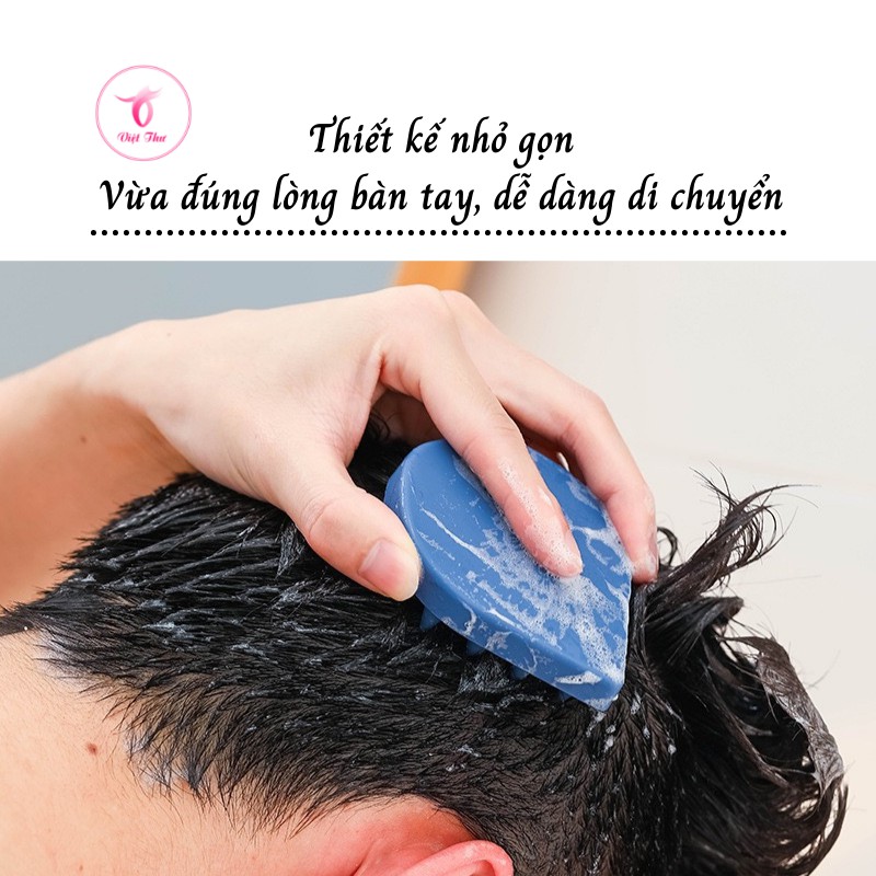 Lược gội đầu chống rụng tóc VIỆT THƯ, nhựa dẻo cao cấp, massage da đầu hiệu quả, 68gr, 8,6x6,6x2,3cm