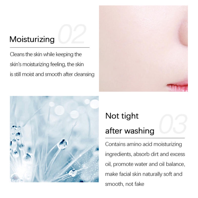 Sữa Rửa Mặt 60g Chứa Amino Acid Làm Sạch Sâu Dưỡng Ẩm Kiểm Soát Dầu Hỗ trợ giảm mụn