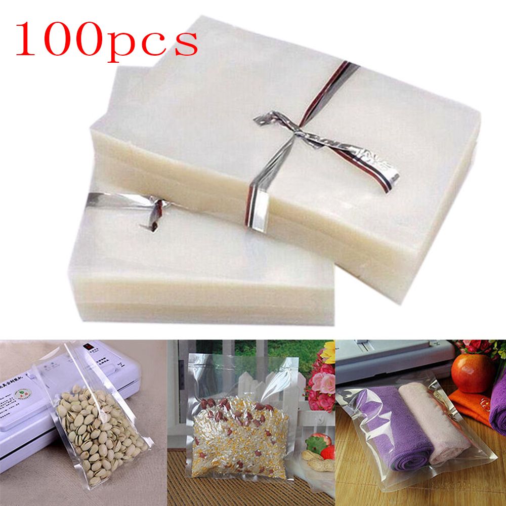 ☆YOLA☆ 100PCS Hot Vacuum Pouches New Foil Bags Heat Seal Portable Transparent High Quality Cheap Food Storage