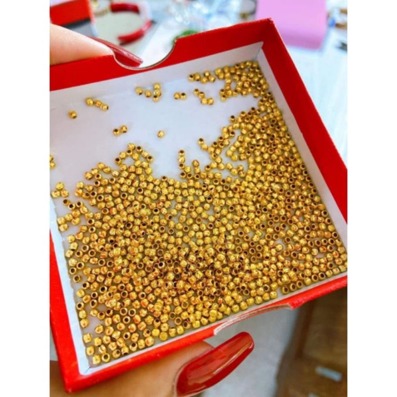 Charm viên bi bạc s925 trơn xi vàng 3li vĩnh viễn bảo hành bạc Thuylamshop