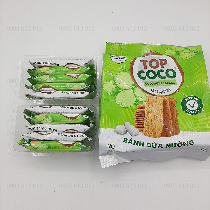 BÁNH DỪA NƯỚNG XUẤT KHẨU TOP COCO THƠM NGON, GIÒN TAN 170G
