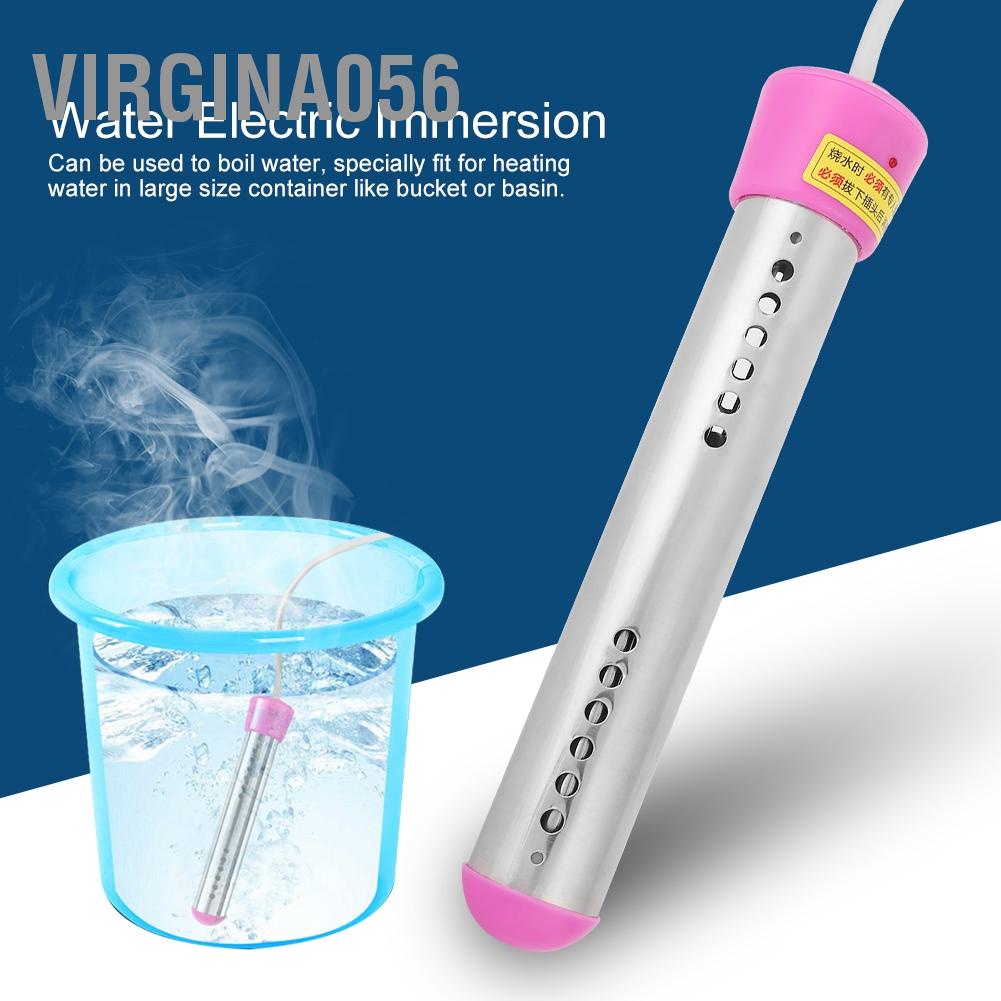 Virgina056 1.5m 2500W 70°C Auto Power off Water Electric Immersion Heater Boiler Travel Basin 220V