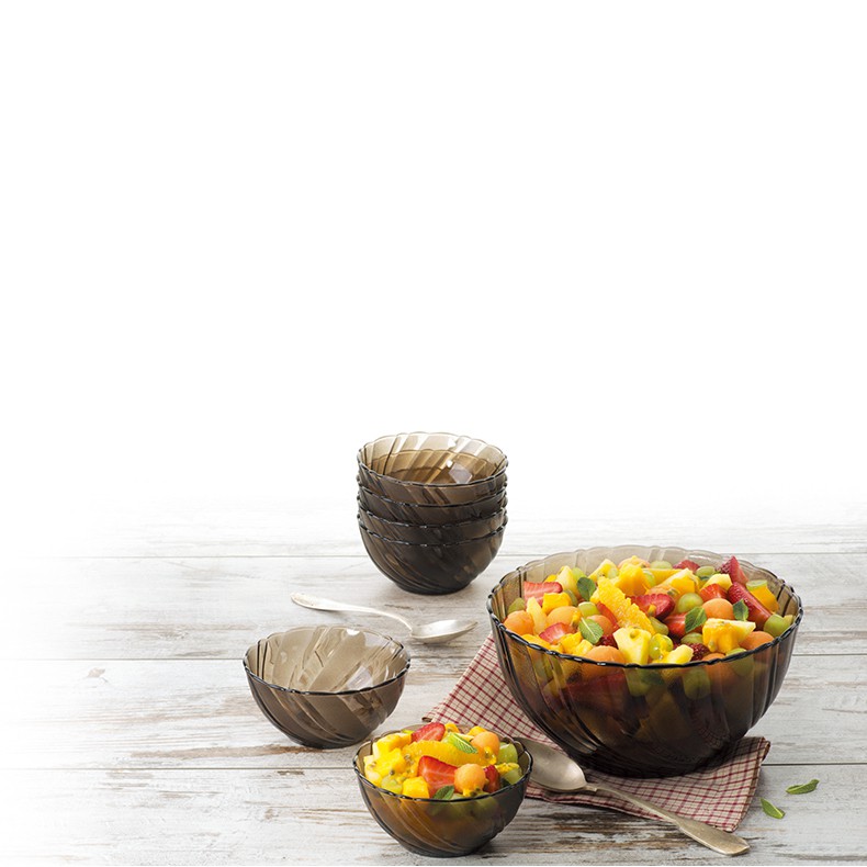Bộ 6 chén D2001C Duralex - Beau Rivage Nâu Khói Creole 12cm Thủy tinh cường lực cao cấp Pháp