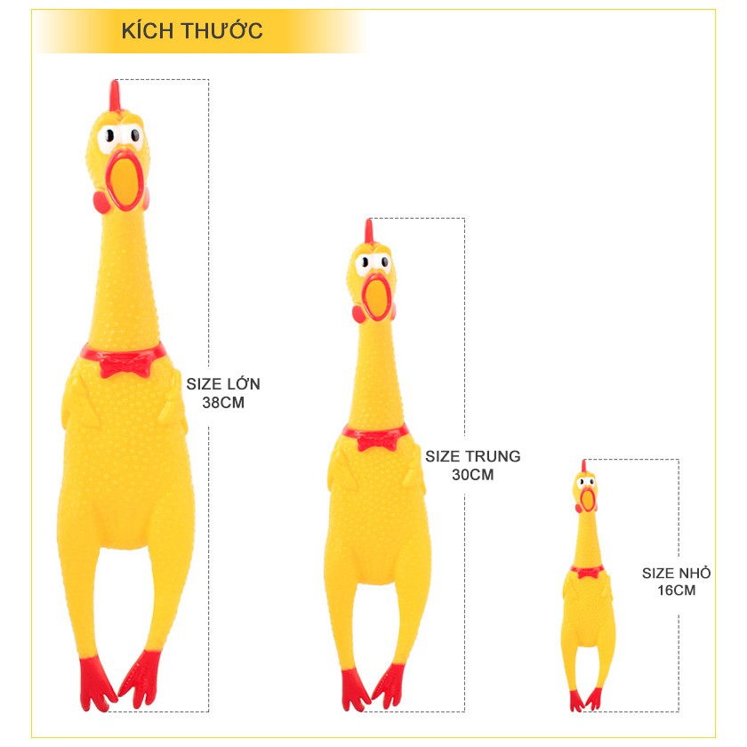 gà cao su màu vàng bóp kêu tít tít éc éc