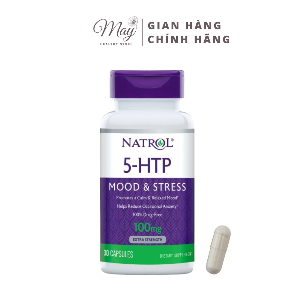 Viên Uống Giảm Căng Thẳng, Cải Thiện Tâm Trạng Natrol 5-HTP Mood & Stress 100 mg (Lọ 30 Viên)