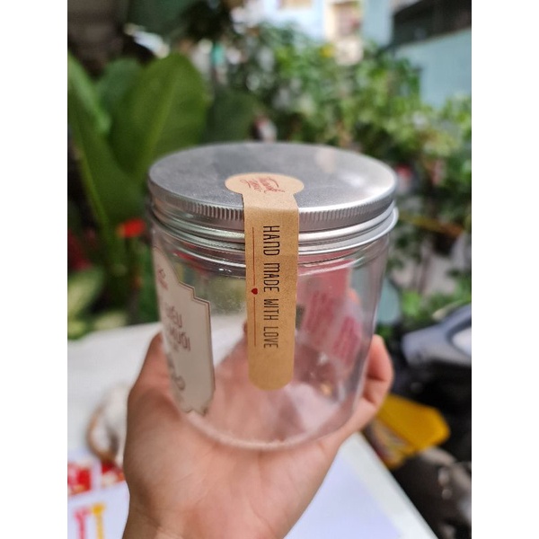 90 tem niêm phong "hand made with love" decal kraf siêu sang, mộc mạc - nhận in theo yêu cầu
