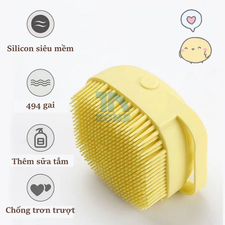 Bông tắm silicon siêu mềm 3 màu lựa chọn thích hợp mọi loại da